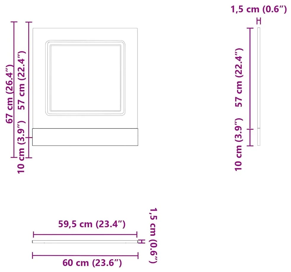 Πίνακας πλυντηρίου πιάτων "Kalmar" High Gloss White 60x1,5x67cm - Λευκό