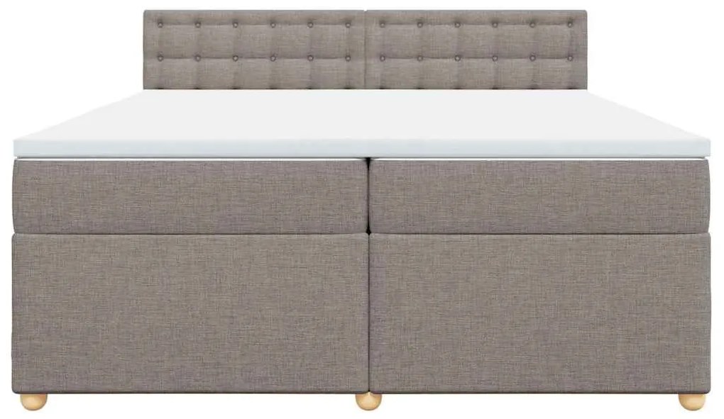 vidaXL Κρεβάτι Boxspring με Στρώμα Taupe 200x200 εκ. Υφασμάτινο