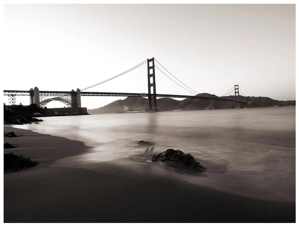 Φωτοταπετσαρία - San Francisco: Golden Gate Bridge in black and white 200x154