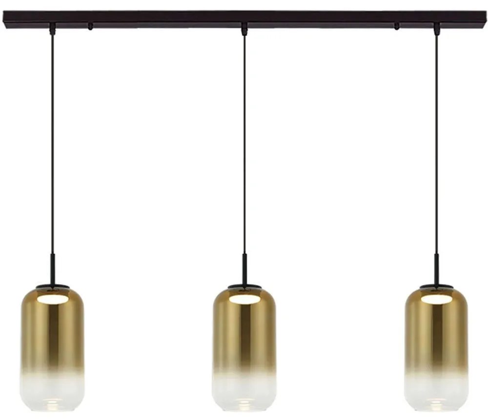 Φωτιστικό Οροφής - Ράγα 23232 105x220cm Led 1950lm 12W 3000K Black-Gold