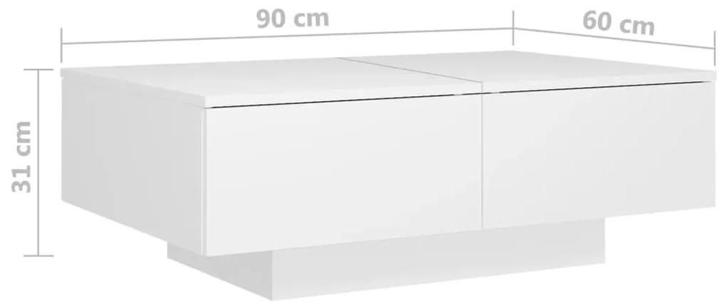 Τραπεζάκι Σαλονιού Λευκό 90 x 60 x 31 εκ. από Μοριοσανίδα - Λευκό