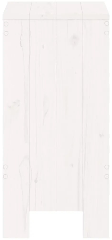 vidaXL Σκαμπό Μπαρ 2 Τεμ. Λευκά 40 x 36 x 75 εκ. από Μασίφ Ξύλο Πεύκου