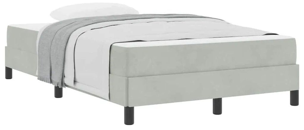vidaXL Κρεβάτι box spring με στρώμα Ανοιχτό γκρι 120 x 200 cm Βελούδο