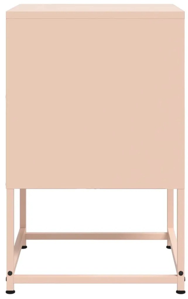 vidaXL Κομοδίνα 2 τεμ. Ροζ 36x39x60,5 εκ. από Χάλυβα
