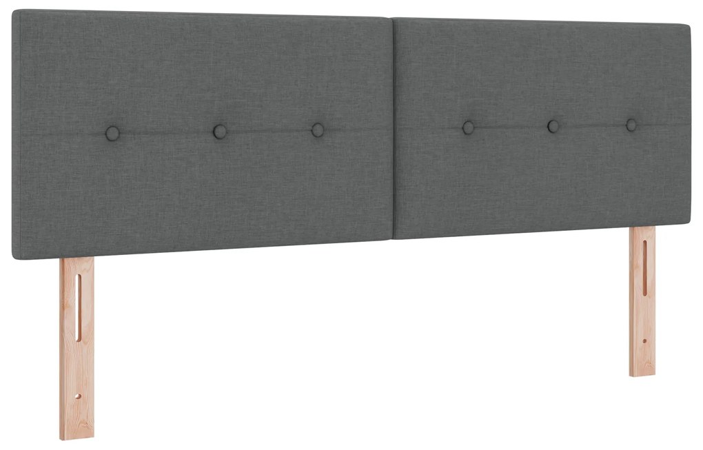 vidaXL Κρεβάτι Box Spring με Στρώμα Γκρι 160x200 εκ Υφασμάτινο