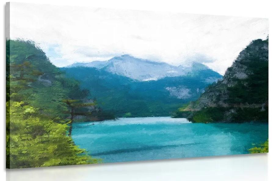 Εικόνα ζωγραφισμένη ορεινή λίμνη