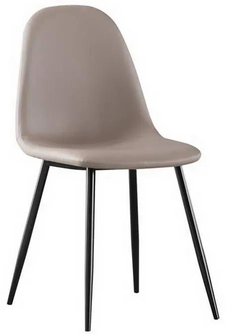 Καρέκλα Celina ΕΜ907,3ΜP 45x54x85cm Black Cappuccino Σετ 4τμχ Μέταλλο,PVC