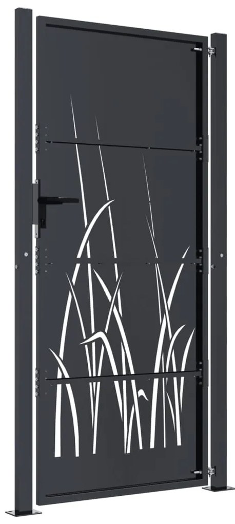 vidaXL Πόρτα Κήπου Ανθρακί 100x175 εκ. Σχέδιο Χαλυβδόφυλλου από Ατσάλι