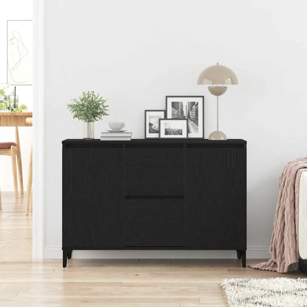vidaXL Πλαϊνό γραφείο Μαύρο 104 x 35 x 70 εκ. Επεξεργασμένο ξύλο