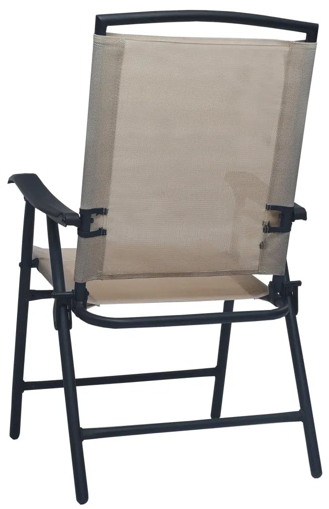 vidaXL Καρέκλες Κήπου Πτυσσόμενες 2 τεμ. Taupe από Textilene