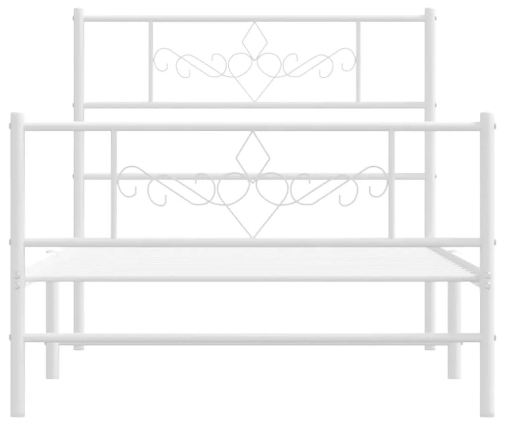 vidaXL Πλαίσιο Κρεβατιού με Κεφαλάρι/Ποδαρικό Λευκό 80x200 εκ. Μέταλλο
