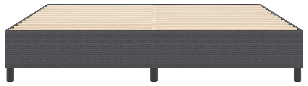 vidaXL Κρεβάτι Box Spring Σκούρο Γκρι 200x200 εκ Υφασμα Κορντούρα