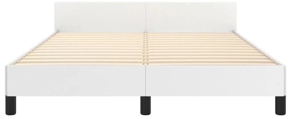 vidaXL Πλαίσιο Κρεβατιού με Κεφαλάρι Λευκό 140x200 εκ. Συνθετικό Δέρμα