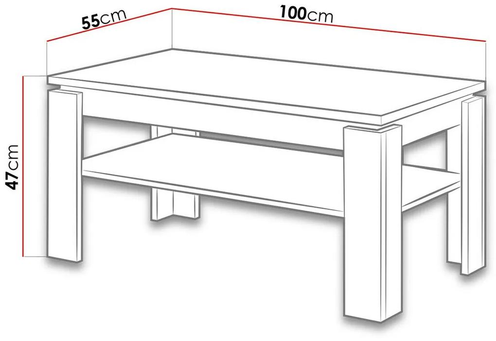 Τραπεζάκι σαλονιού Charlotte 125, 47x55x100cm, 24 kg, Ινοσανίδες μέσης πυκνότητας, Γωνιακό | Epipla1.gr