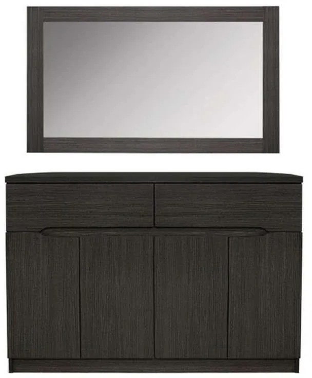 Μπουφές Με Καθρέπτη 120x40x80 HM10190.01 Zebrano Μελαμίνη