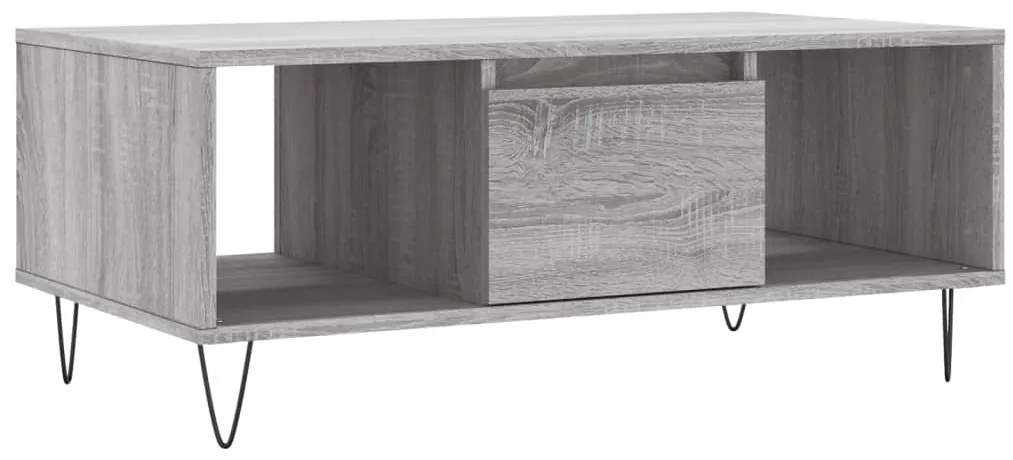 vidaXL Τραπεζάκι Σαλονιού Γκρι Sonoma 90x50x36,5εκ. Επεξεργασμένο Ξύλο