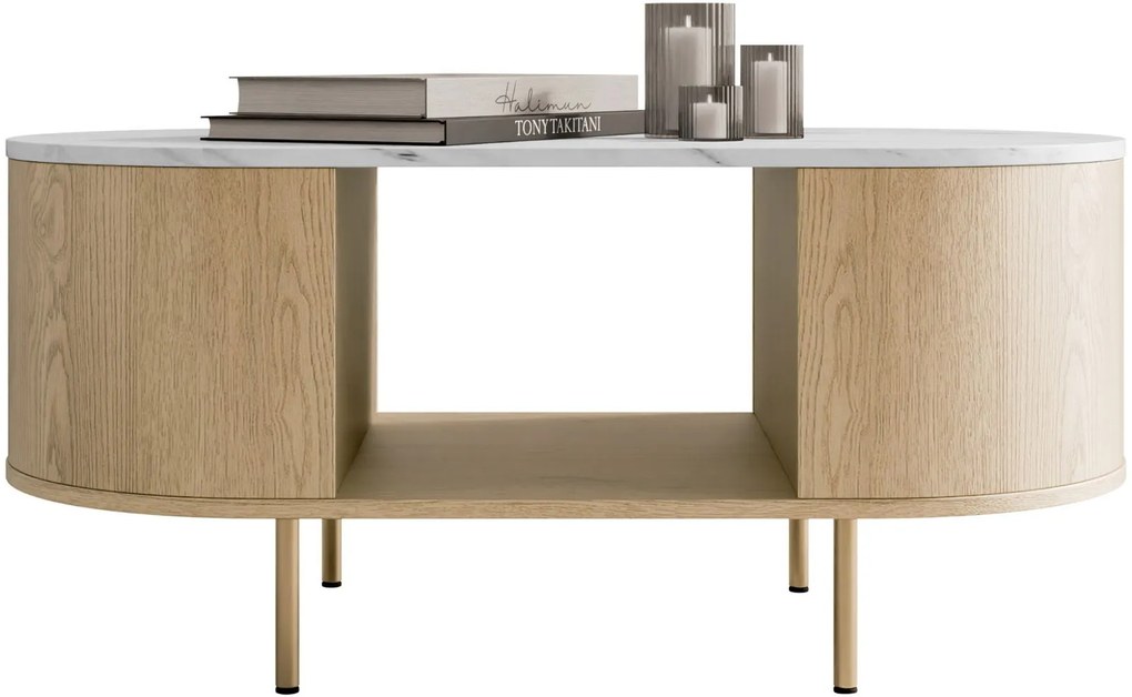 Τραπεζάκι σαλονιού Lygrint-leuko marmaro - xruso