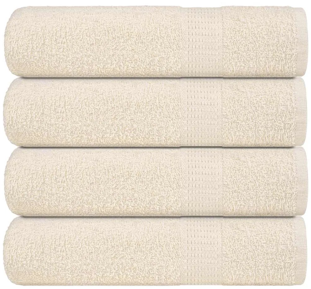 vidaXL Πετσέτες ντους 4 Τεμ. Κρεμ 70x140 εκ. 360 γρ/μ² 100% Βαμβ.