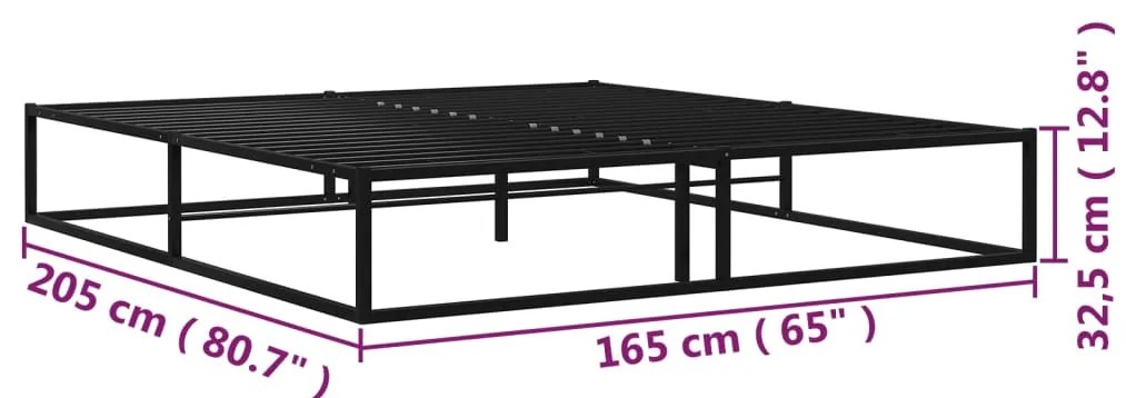 vidaXL Πλαίσιο Κρεβατιού Μαύρο 160 x 200 εκ. Μεταλλικό