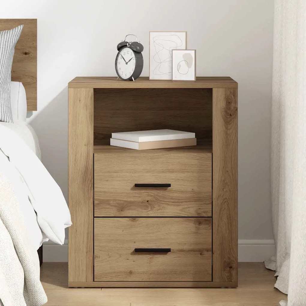 vidaXL Κομοδίνο artisan δρυς 50 x 36 x 60 εκ. Επεξεργασμένο ξύλο