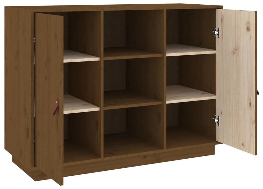 vidaXL Ντουλάπι Καφέ Μελί 100 x 4 x 75 εκ. από Μασίφ Ξύλο Πεύκου