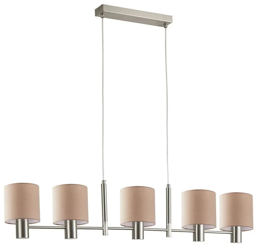 Φωτιστικό Οροφής - Ράγα Adept 77-8292 109x14x120cm 5xE27 60W Nickel-Brown Homelighting