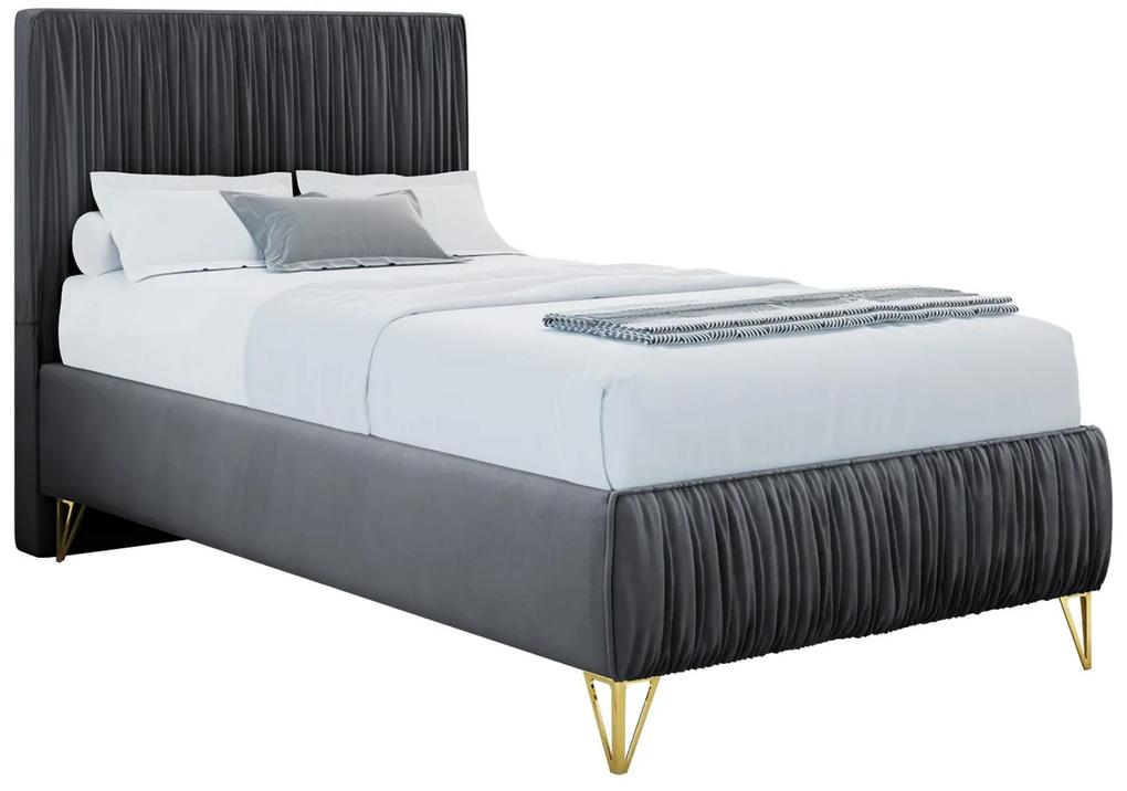 162697259 Επενδυμένο κρεβάτι Mars mini-Gkri Skouro-90 x 200 Μέταλλο,Μοριοσανίδα,MDF , 1 Τεμάχιο
