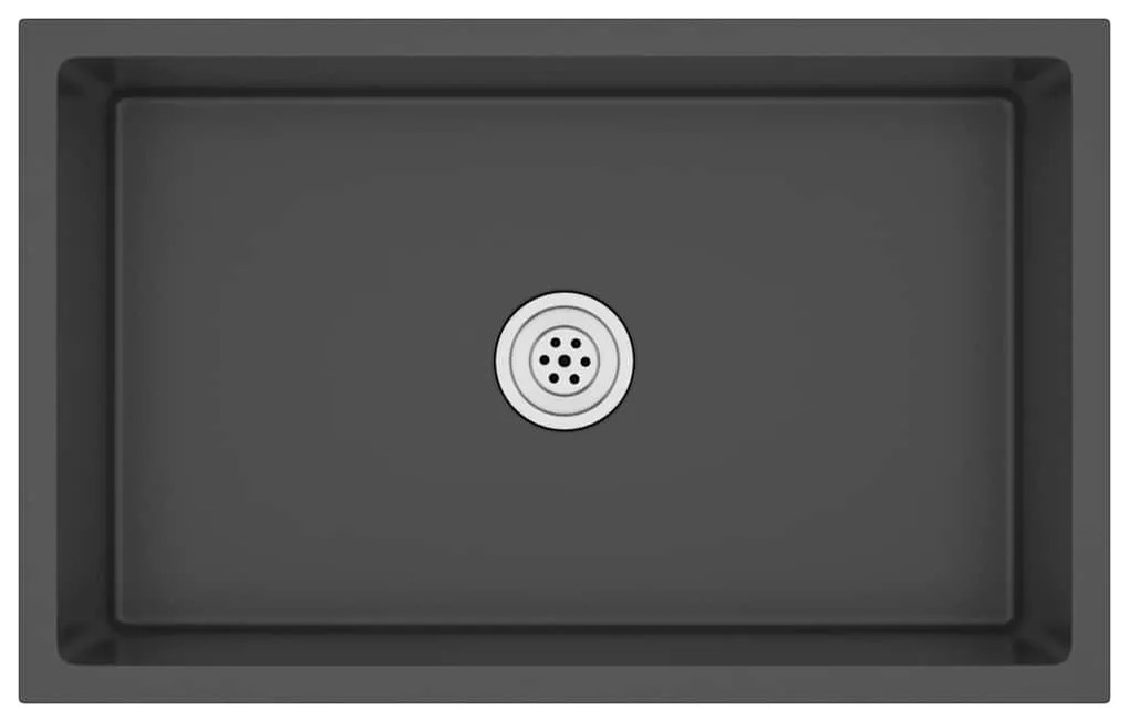 vidaXL Νεροχύτης Κουζίνας Χειροποίητος Μαύρος από Ανοξείδωτο Ατσάλι