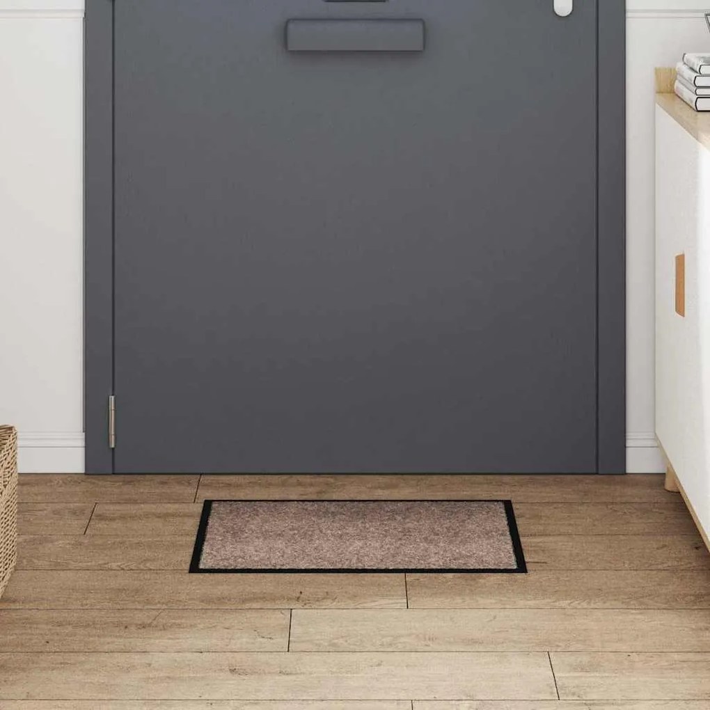 vidaXL Χαλάκι Εξώπορτας Μπεζ 60 x 40 x 1.2 εκ. Ύφασμα τέντι