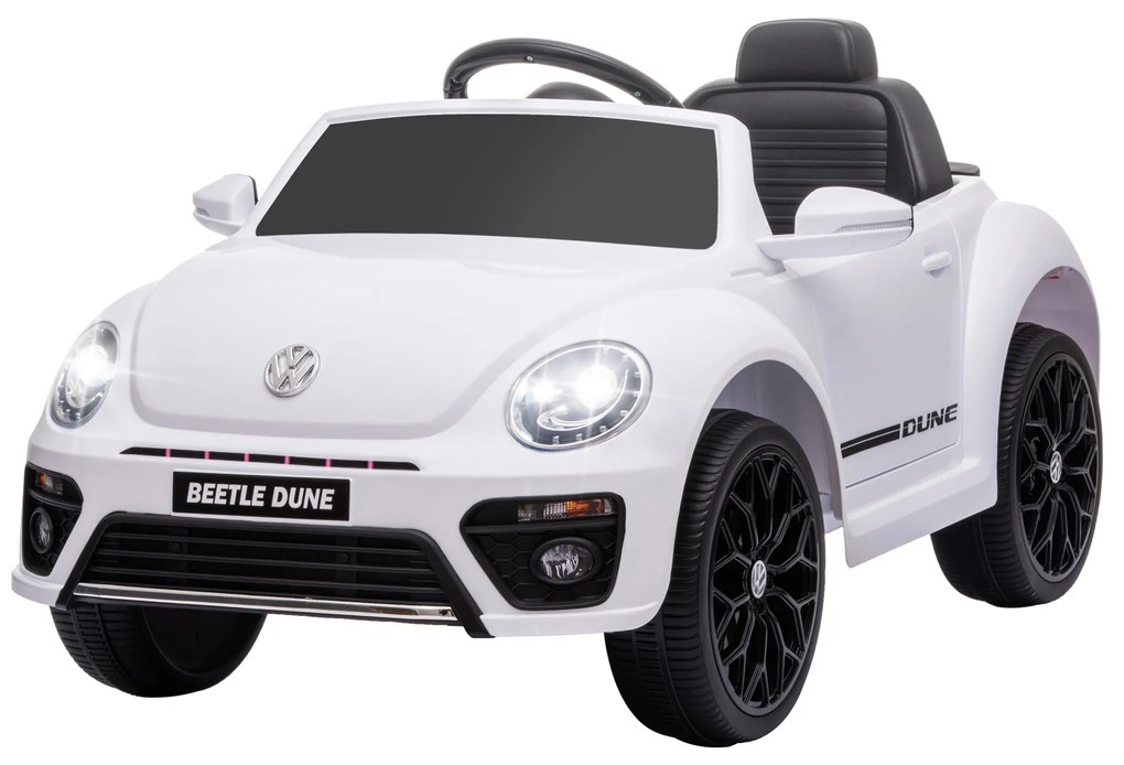 AIYAPLAY Ηλεκτρικό παιδικό όχημα, VW Beetle, 3-5 km/h, με τηλεχειριστήριο & μουσική, Λευκό