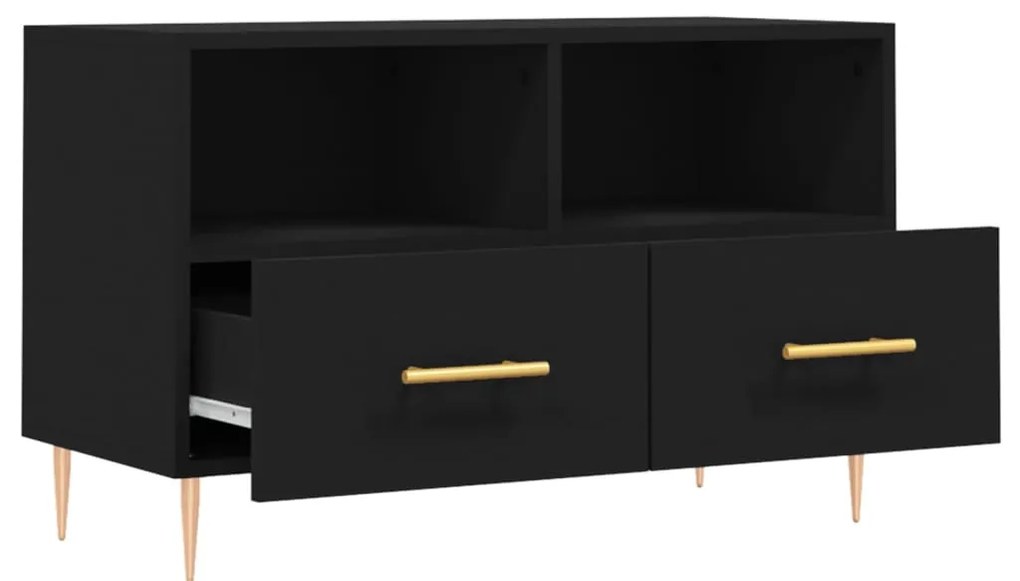 vidaXL Έπιπλο Τηλεόρασης Μαύρο 80 x 36 x 50 εκ. από Επεξεργασμένο Ξύλο