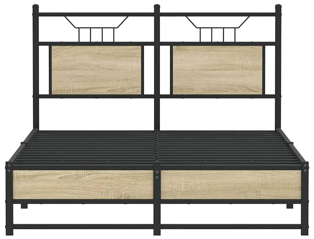 vidaXL Πλαίσιο Κρεβατιού Χωρ. Στρώμα Sonoma Δρυς 120x190 εκ Επ. Ξύλο