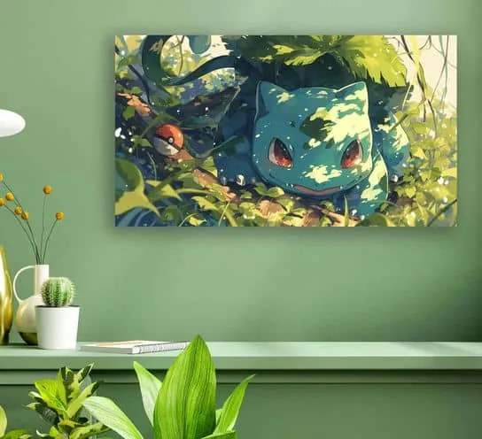 Πίνακας σε καμβά Bulbasaur KNV2447 65cm x 140cm