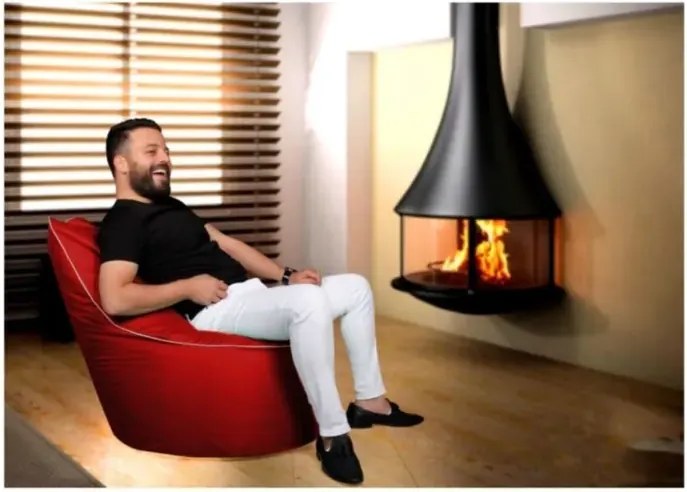 Stewehome Πολυθρόνα αχλάδι από ύφασμα Λευκό