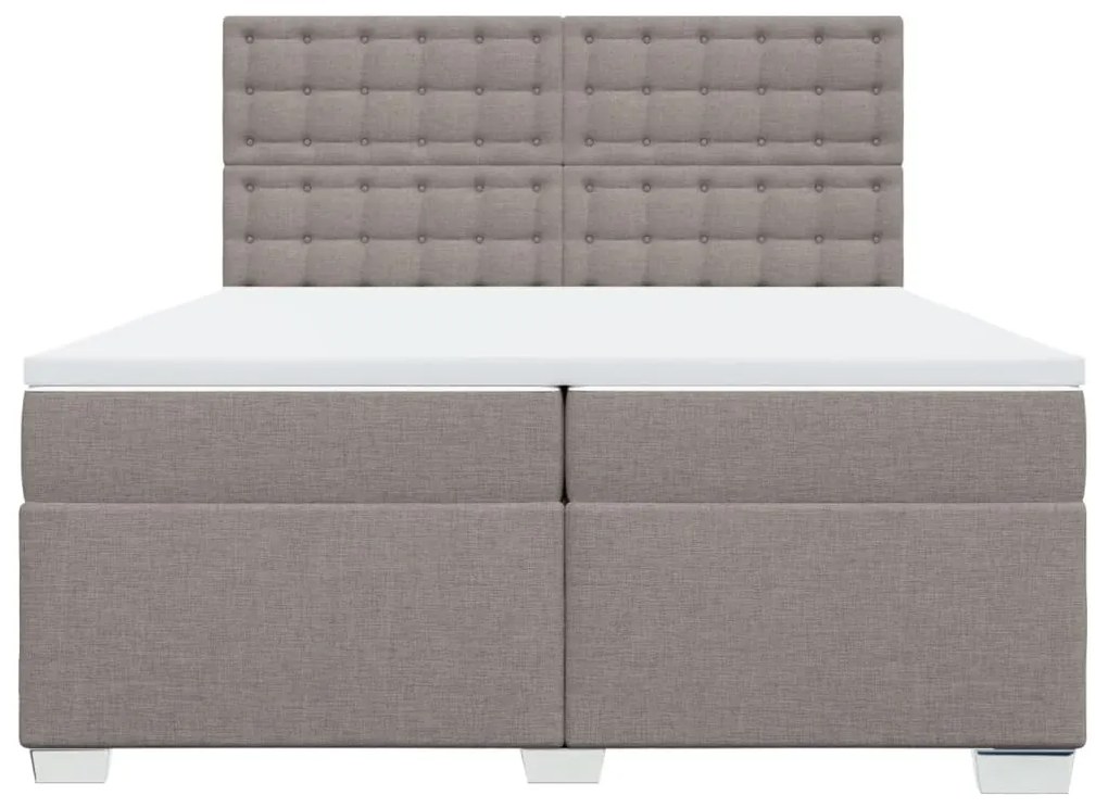 vidaXL Κρεβάτι Boxspring με Στρώμα Taupe 200x200 εκ. Υφασμάτινο