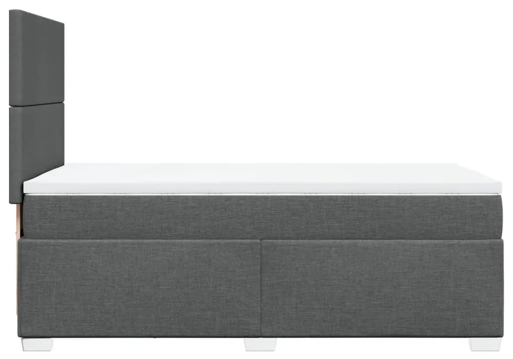 Κρεβάτι Boxspring με Στρώμα Σκούρο Γκρι 80x200 εκ. Υφασμάτινο - Γκρι