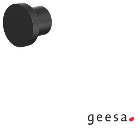 GEESA Opal Άγκιστρο Μπάνιου Μονό με Βίδες Φ2,5εκ Black Matt