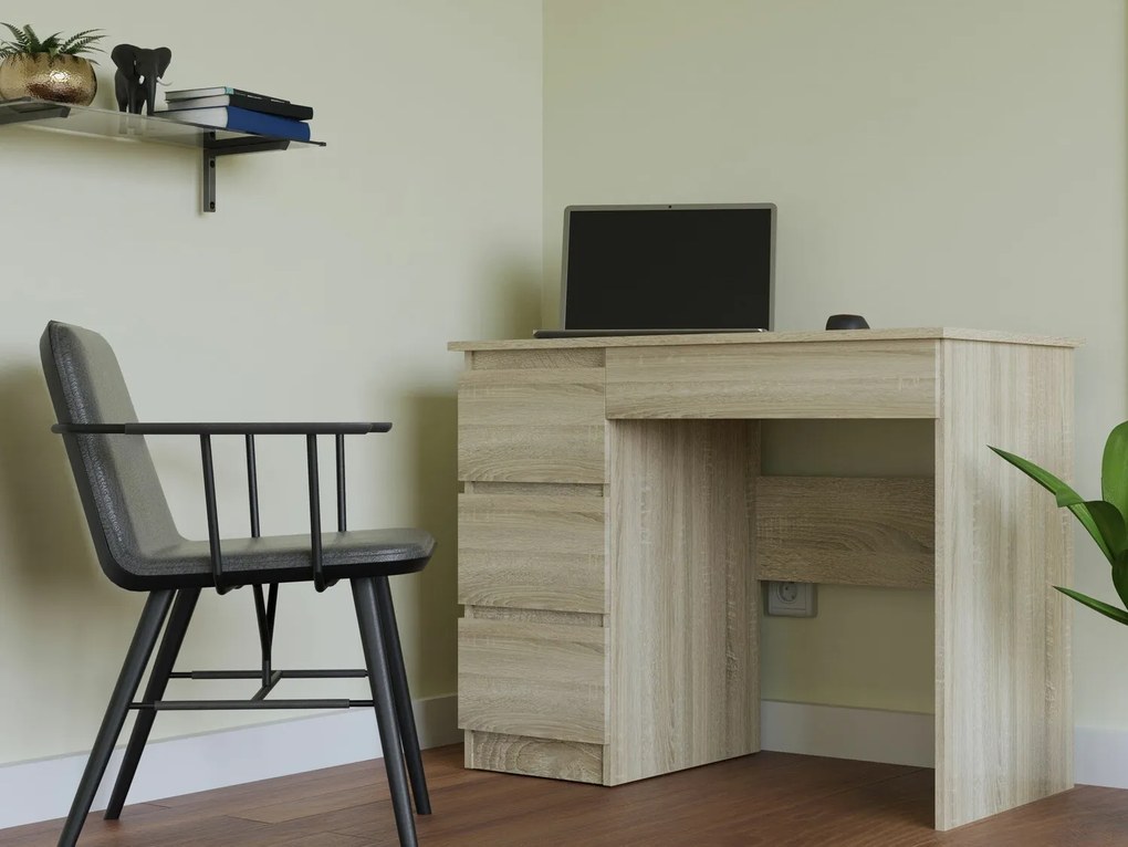 Τραπέζι γραφείου Mandeville D111, Με συρτάρια, 76x98x51cm, 22 kg, Sonoma οξιά | Epipla1.gr
