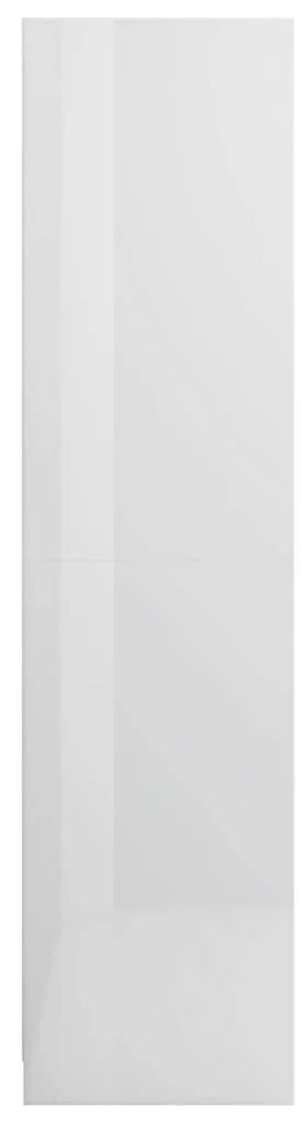 vidaXL Ντουλάπα Γυαλιστερό Λευκό 100 x 50 x 200 εκ. από Επεξ. Ξύλο