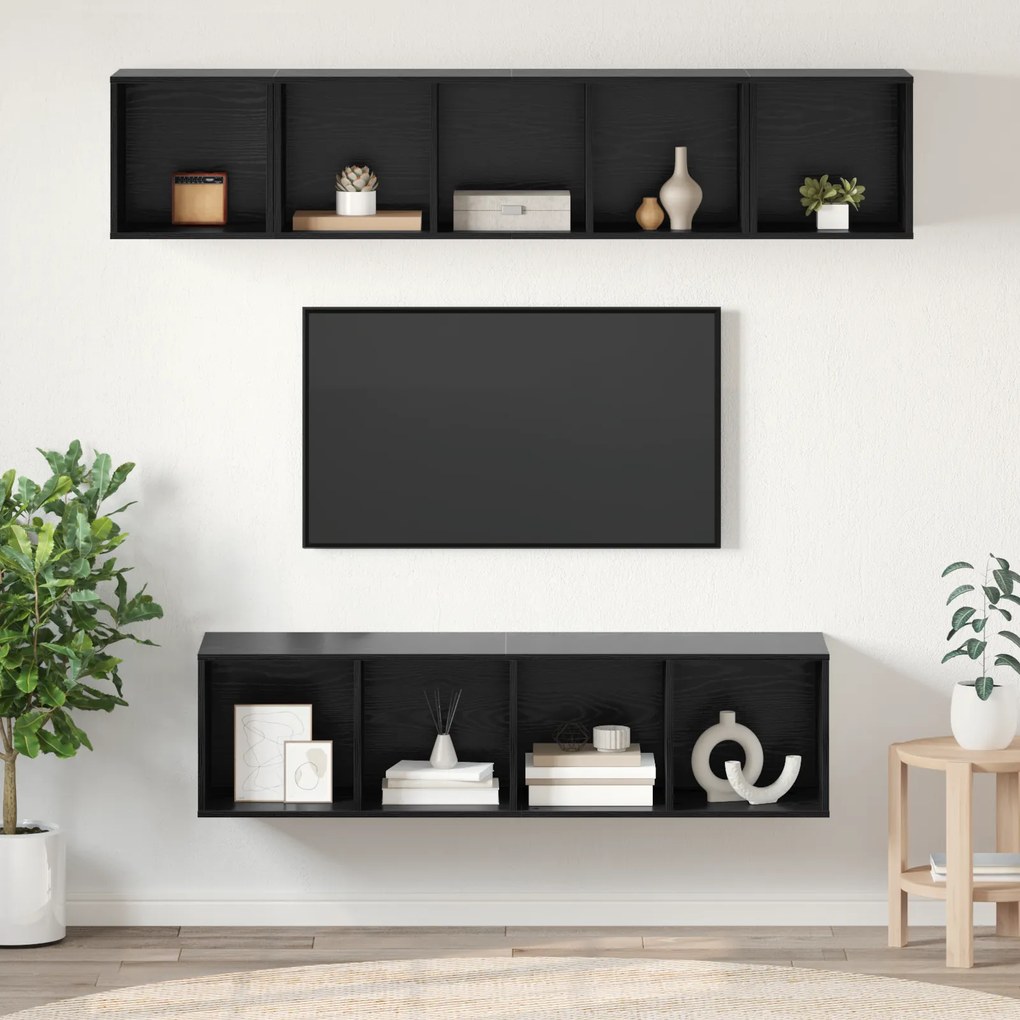 vidaXL Σετ επίπλου τηλεόρασης 4 pcs Μαύρη δρυς 37 x 37 x 142.5 εκ