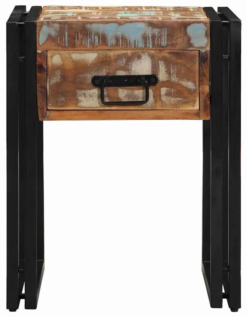 vidaXL End Table με συρτάρι 40 x 40 x 50 cm Στερεό Ανακτηθέν Ξύλο