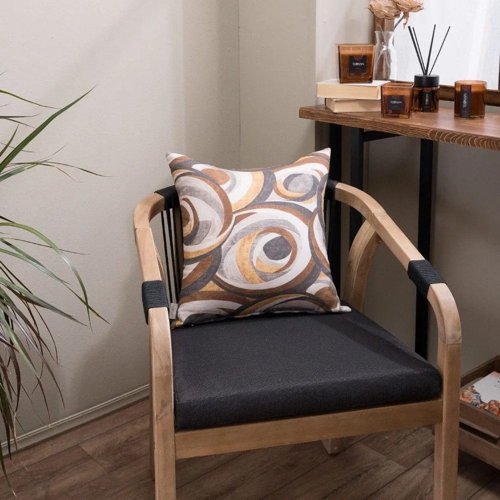 Μαξιλάρι Διακοσμητικό (Με Γέμιση) Merida Brown-Grey Teoran 45X45 Cotton-Polyester