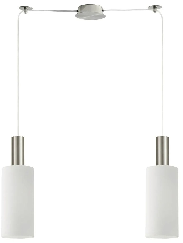 Φωτιστικό Οροφής Δίφωτο Homelighting 77-8473 Nickel/White