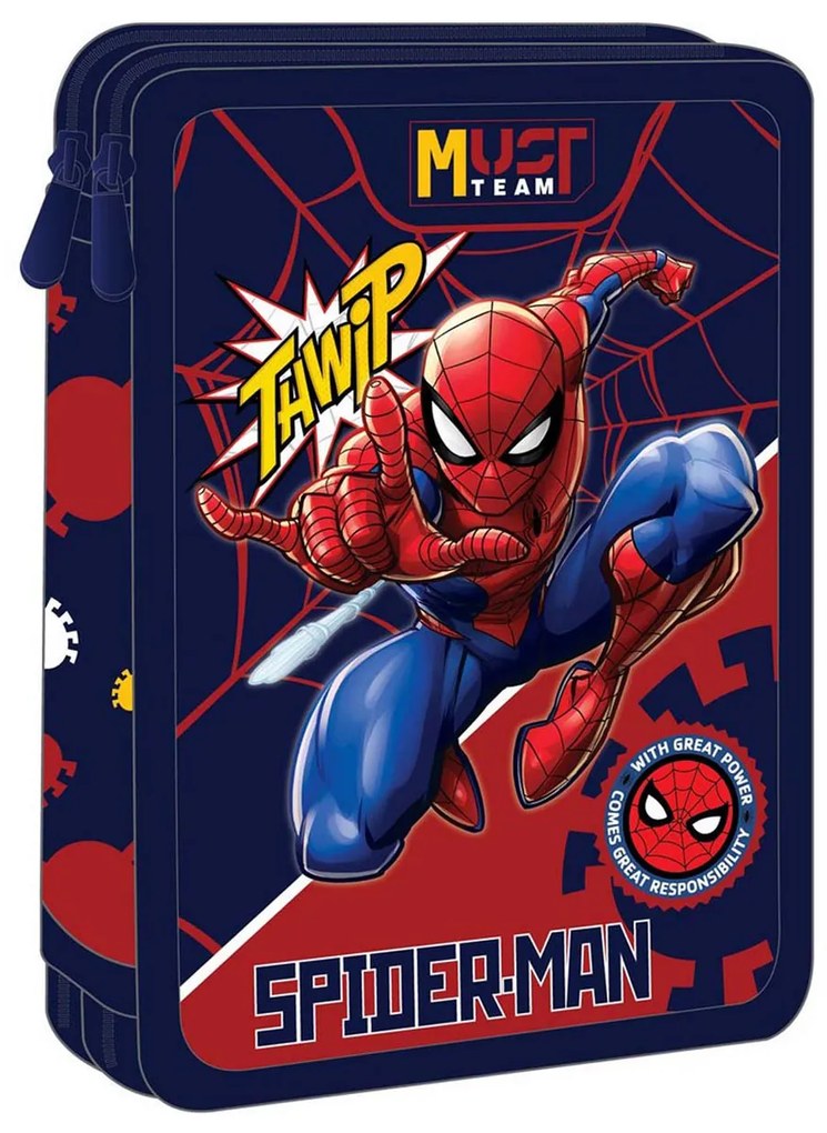 Κασετίνα Διπλή Γεμάτη (15x5x21) Must Spiderman Thwip 000508559