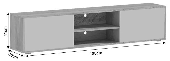 Έπιπλο τηλεόρασης Darion μελαμίνης μαύρο 180x40x41εκ.