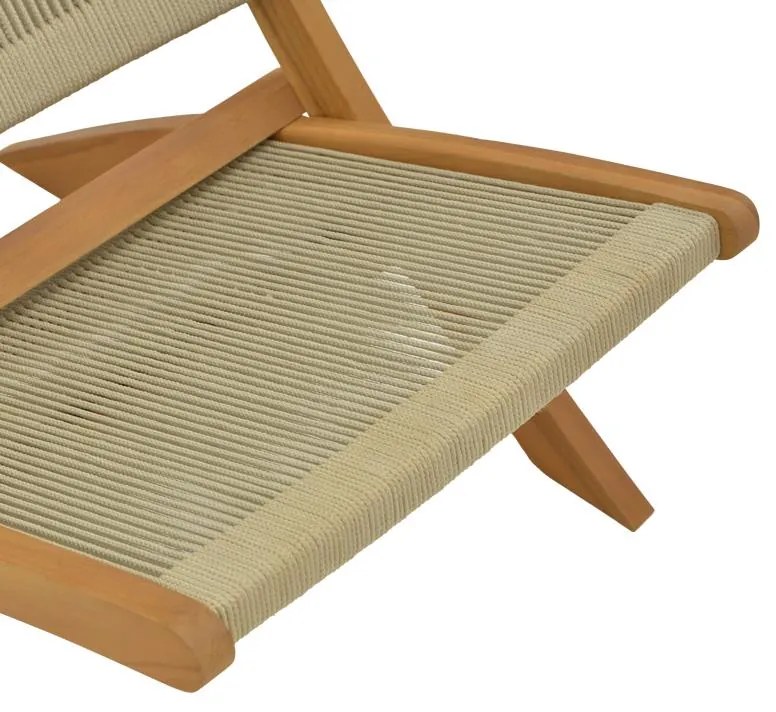 Καρέκλα - Πολυθρόνα Seeal teak ξύλο και σχοινί σε φυσκή απόχρωση 61x76x72 εκ. 61x76x72 εκ.