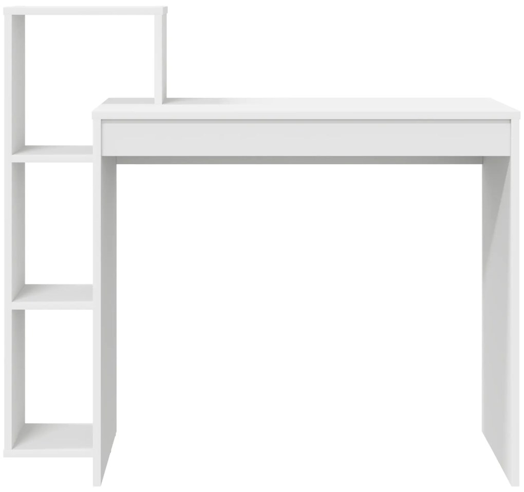 vidaXL Γραφείο με ράφι Λευκό 100 x 40 x 90 cm Επεξεργασμένο ξύλο
