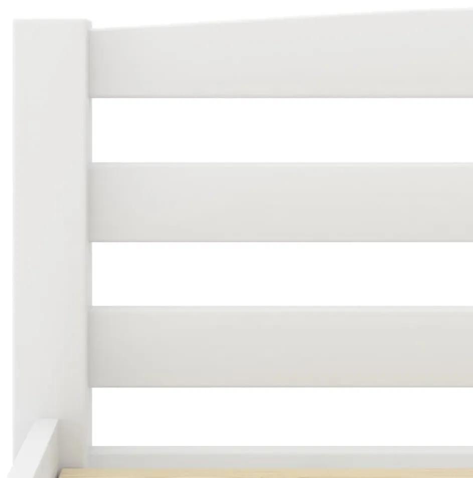 Πλαίσιο Κρεβατιού Λευκό 180 x 200 εκ. Μασίφ Ξύλο Πεύκου - Λευκό