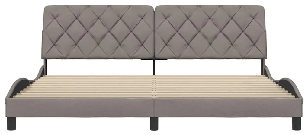 vidaXL Σκελετός Κρεβατιού Χωρίς Στρώμα Taupe 200x200 εκ.Υφασμάτινο
