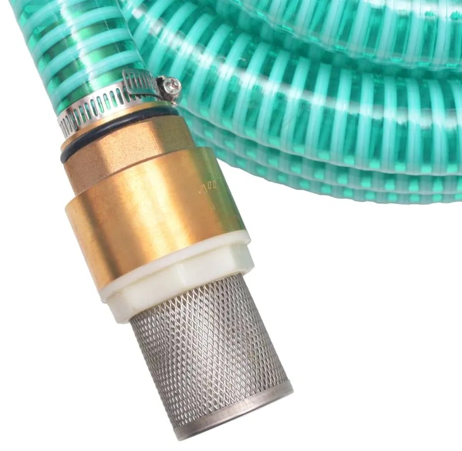 vidaXL Σωλήνας Αναρρόφησης Ορειχάλκινες Συνδέσεις Πράσινος 7 μ/25 χιλ